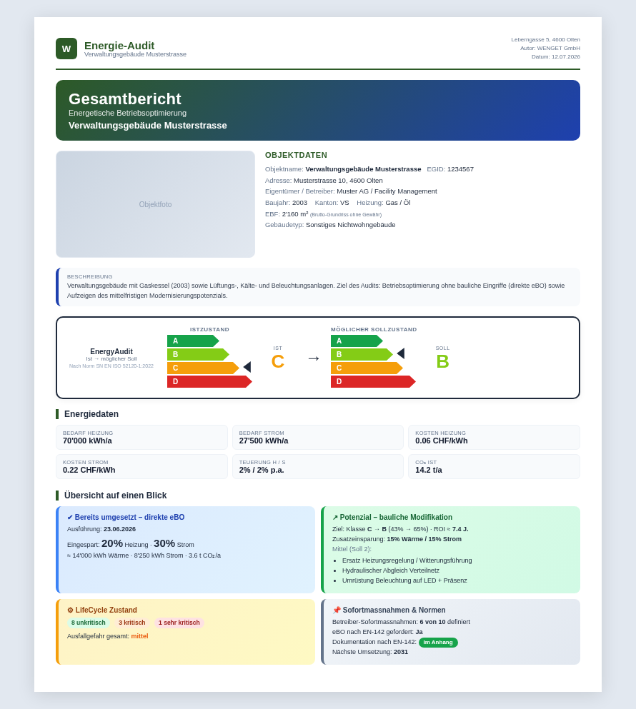 EnAT Gesamtbericht – Beispiel eines automatisch erzeugten Energie-Audit-Berichts