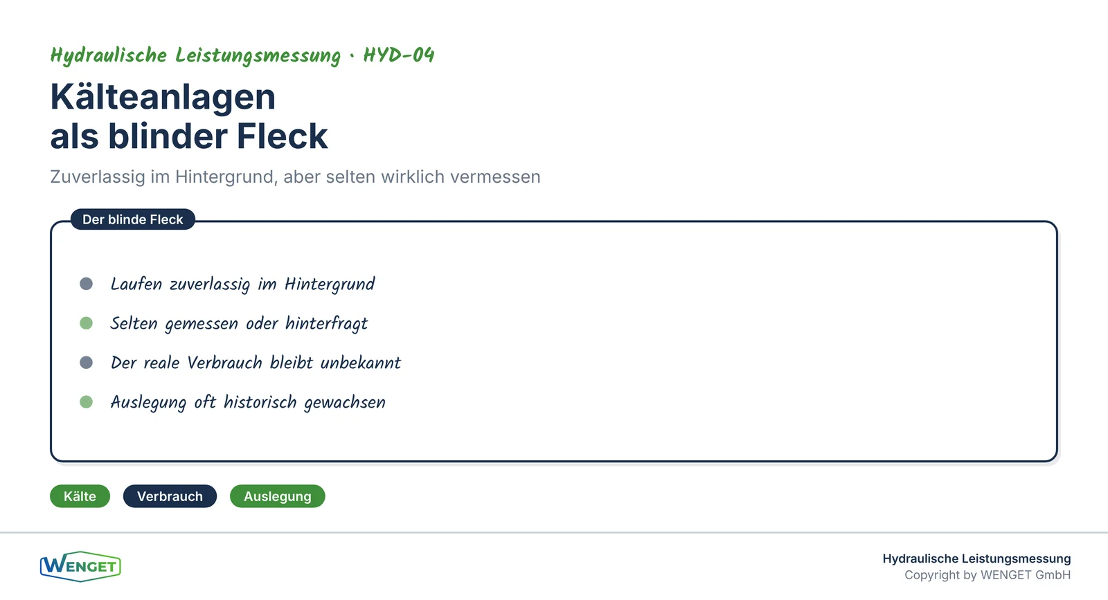 Kälteanlagen als blinder Fleck: zuverlässig, aber selten vermessen