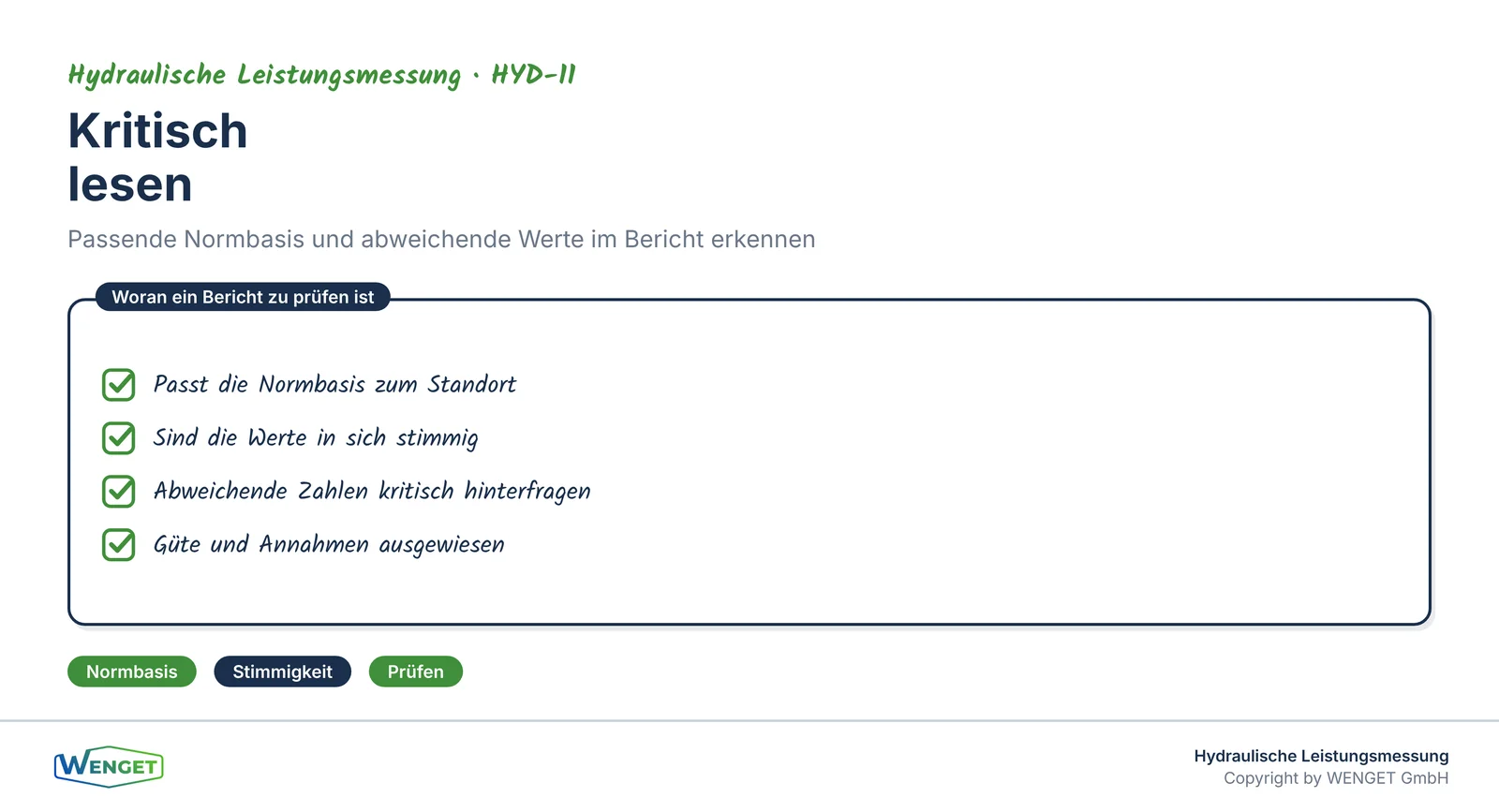 Kritisch lesen: passende Normbasis und abweichende Werte im Bericht erkennen
