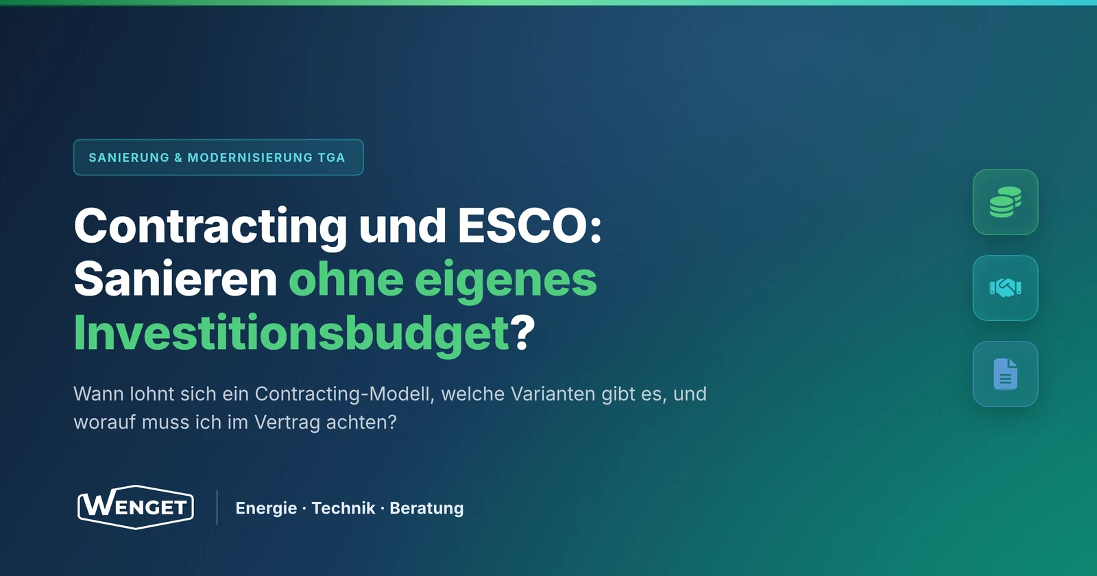 Titelbild: Contracting und ESCO: Sanieren ohne eigenes Investitionsbudget?